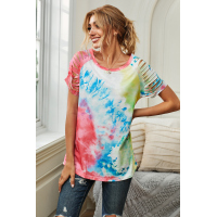 Getting Ripped Raglan Sleeve Tie Dye T-shirt