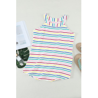 Colorful Striped Halter Tank Top