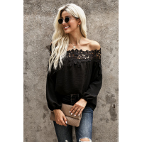 Black Blooming Lace Off The Shoulder Top