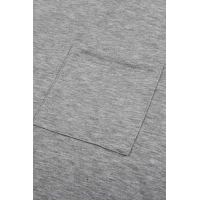 Gray Pocketed Tee with Side Slits