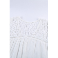 White Lace Tie Front Button Tank Top