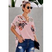 Pink Floral Twist Top