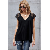 Black Lace Knit Tank