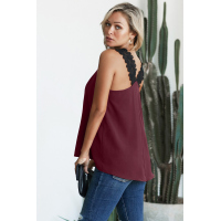 Burgundy Like An Angel Lace Cami Tank