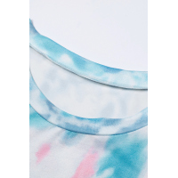 Knit Tie-dye Chest Pocket T-shirt with Cuffed Sleeves