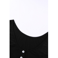 Black Button Loose Tank Top