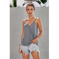 Gray Spaghetti straps Slip Camisole