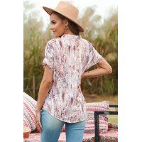 Light Pink Short Sleeve Toss and Tumble Printed Pocket Shirt