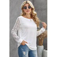 White Lace Long Sleeve Top