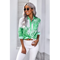 Green Whirlwind Tie Dye Button Shirt with Pocket