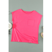 Rose Pocketed Tee with Side Slits