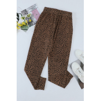 Brown Breezy Leopard Joggers