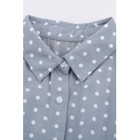 Polka Dot Shirt Collar Short Sleeve Mini Dress