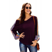 Red Always Moving Forward Multi Print Sleeve Top