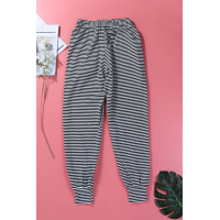 Black Striped Casual Joggings