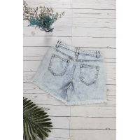 Light Blue Pocket Casual Denim Shorts