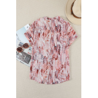 Light Pink Short Sleeve Toss and Tumble Printed Pocket Shirt