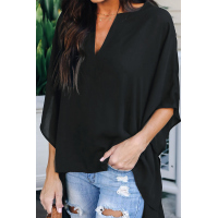 Black Chic High Low Kimono Top