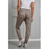 Khaki Casual Skinny Leopard Print Pants