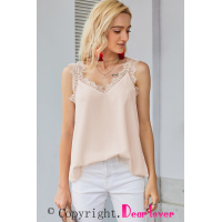 Apricot Facade Lace Cami Tank Top