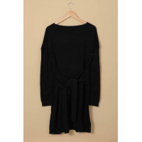 Black Dont Let Me Go Tie Sweater Dress