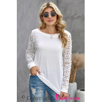 White Lace Long Sleeve Top