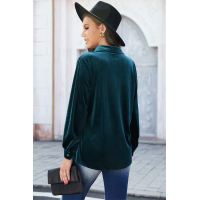 Retro Velvet Pocket Long Sleeve Shirt