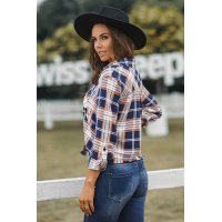 Chic Plaid Print Shirt with Pocket