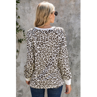 Long Sleeve Leopard Print Top