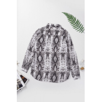 Wild Snake Print Shirt with Pockets