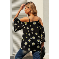 Daisy Floral Cold Shoulder Blouse