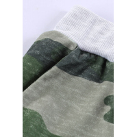 Green Camo Print Knit Sport Pants