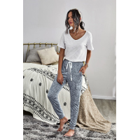 Heathered Gray Pocketed Casual Joggers