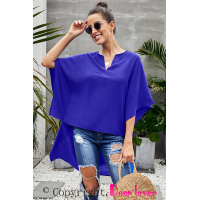 Blue Chic High Low Kimono Top