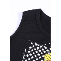 Sunflower American Flag Star Casual Tank