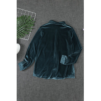 Retro Velvet Pocket Long Sleeve Shirt