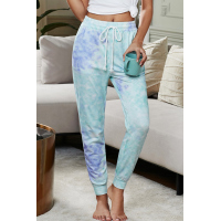 Sky Blue Drawstring Tie Dye Jogger