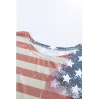 American Flag Asymmetric Blouse