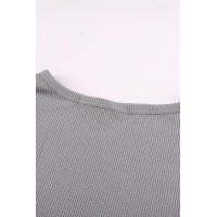 Gray Loose Casual Puffy Sleeve Top