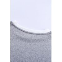 Splicing Sleeve Gray Knit Top