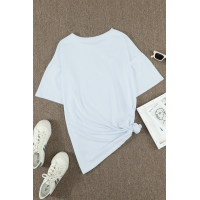 White Crew Neck Oversize Tee