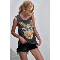 Free Bird Black Slub Muscle Tank Top