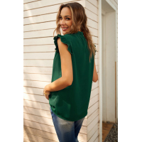 Green Flounced Tank Top