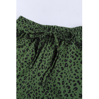 Green Breezy Leopard Joggers