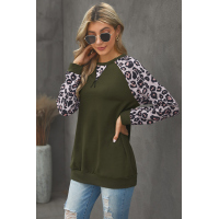 Olive Leopard Long Sleeve Top