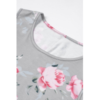 Floral Print Gray Tank Top