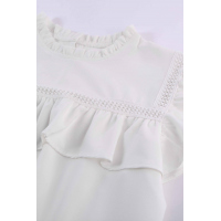 White Flutter Ruffled Top