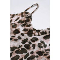 Ruffle Neck Leopard Tank 