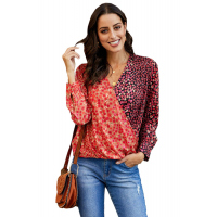 Out Of Sight Mixed Print Drape Blouse