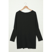 Black Longline Pocketed Top